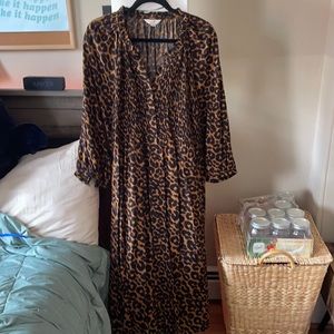 Animal print midi dress
